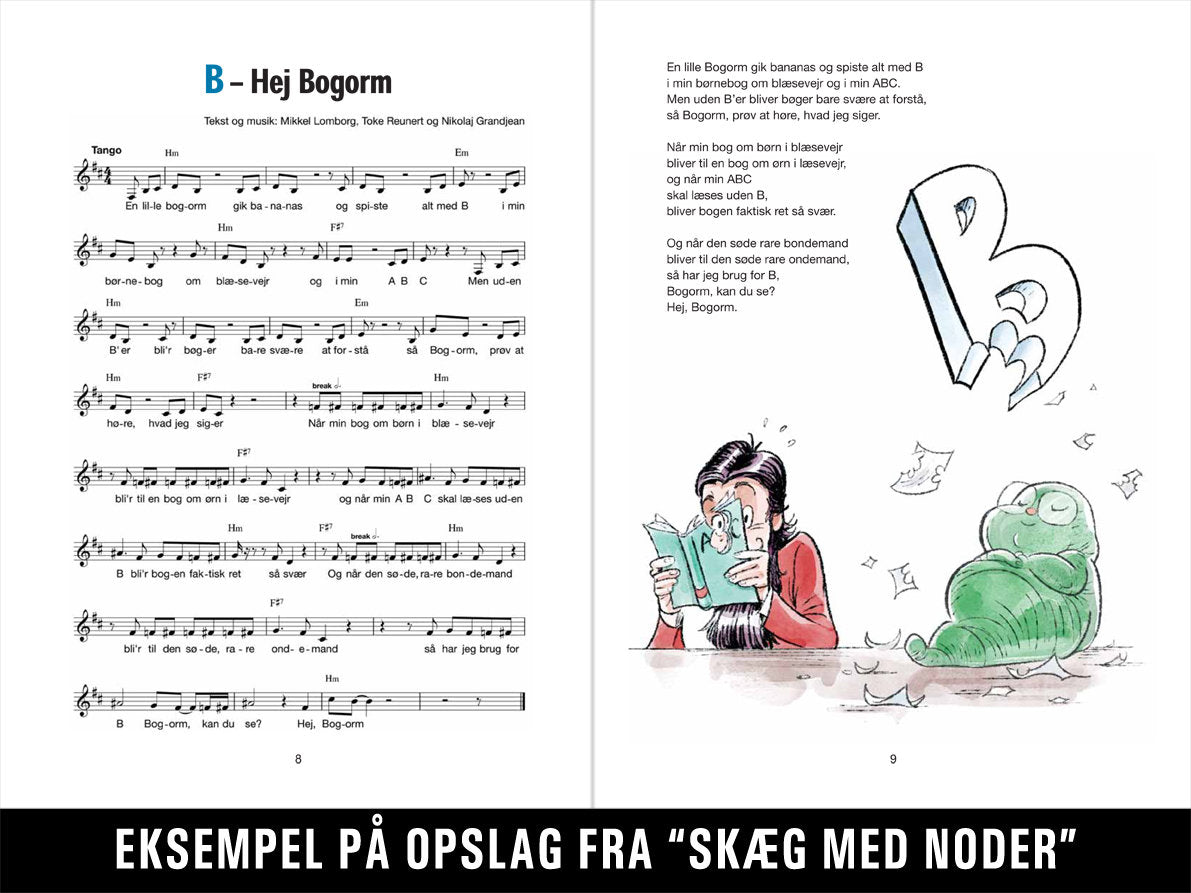 Hr. Skæg - Skæg med noder - Bogstavsangene (illustreret, 68 sider)